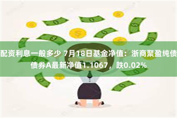 配资利息一般多少 7月18日基金净值：浙商聚盈纯债债券A最新净值1.1067，跌0.02%