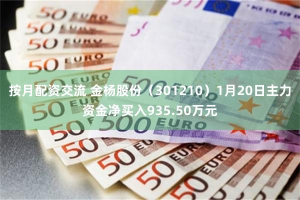 按月配资交流 金杨股份（301210）1月20日主力资金净买入935.50万元